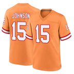 Johmsee TB.Buccaneers #15 Tez Johnson Player Orange Throwback Home Game Stitched Jerseys