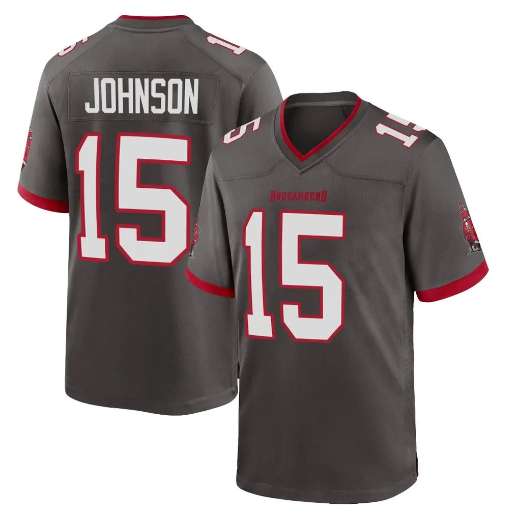 Johmsee TB.Buccaneers #15 Tez Johnson Player Pewter Alternate Home Game Stitched Jerseys