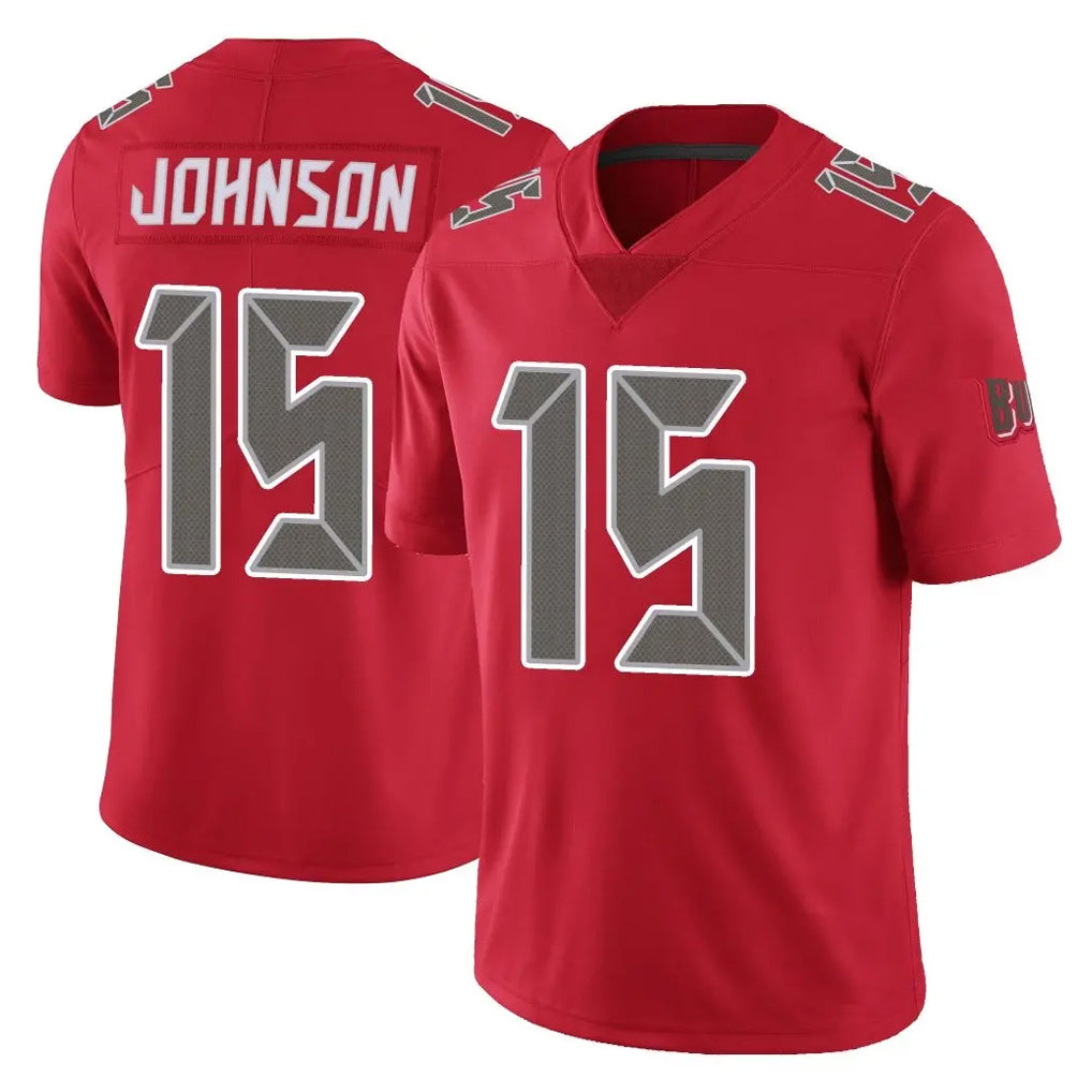 Johmsee TB.Buccaneers #15 Tez Johnson Player Red Limited Color Rush Home Game Stitched Jerseys