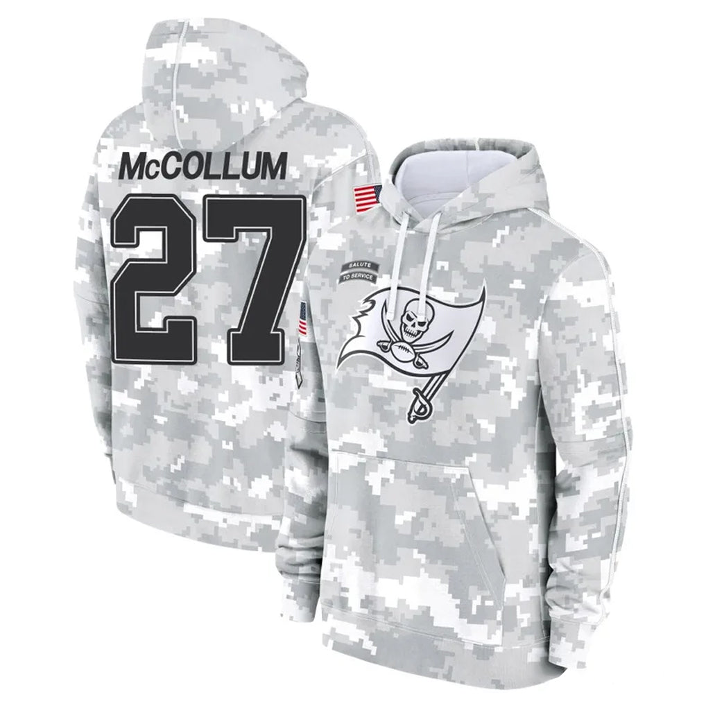Johmsee TB.Buccaneers #27 Zyon McCollum Player Arctic Camo Limited Salute to Service Pullover Hoodies Game Stitched Jerseys