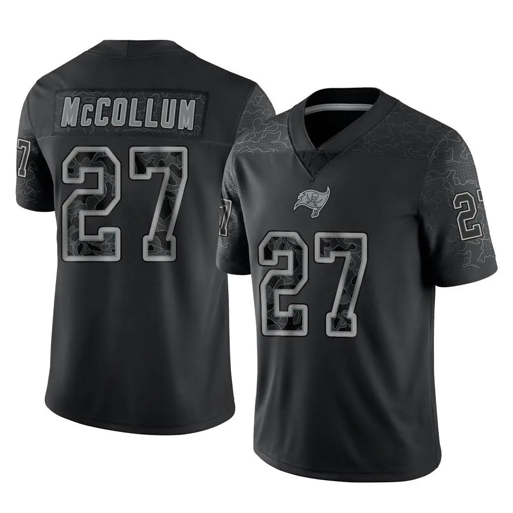 Johmsee TB.Buccaneers #27 Zyon McCollum Player Black Reflective Limited Home Game Stitched Jerseys