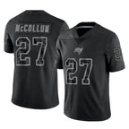 Johmsee TB.Buccaneers #27 Zyon McCollum Player Black Reflective Limited Home Game Stitched Jerseys