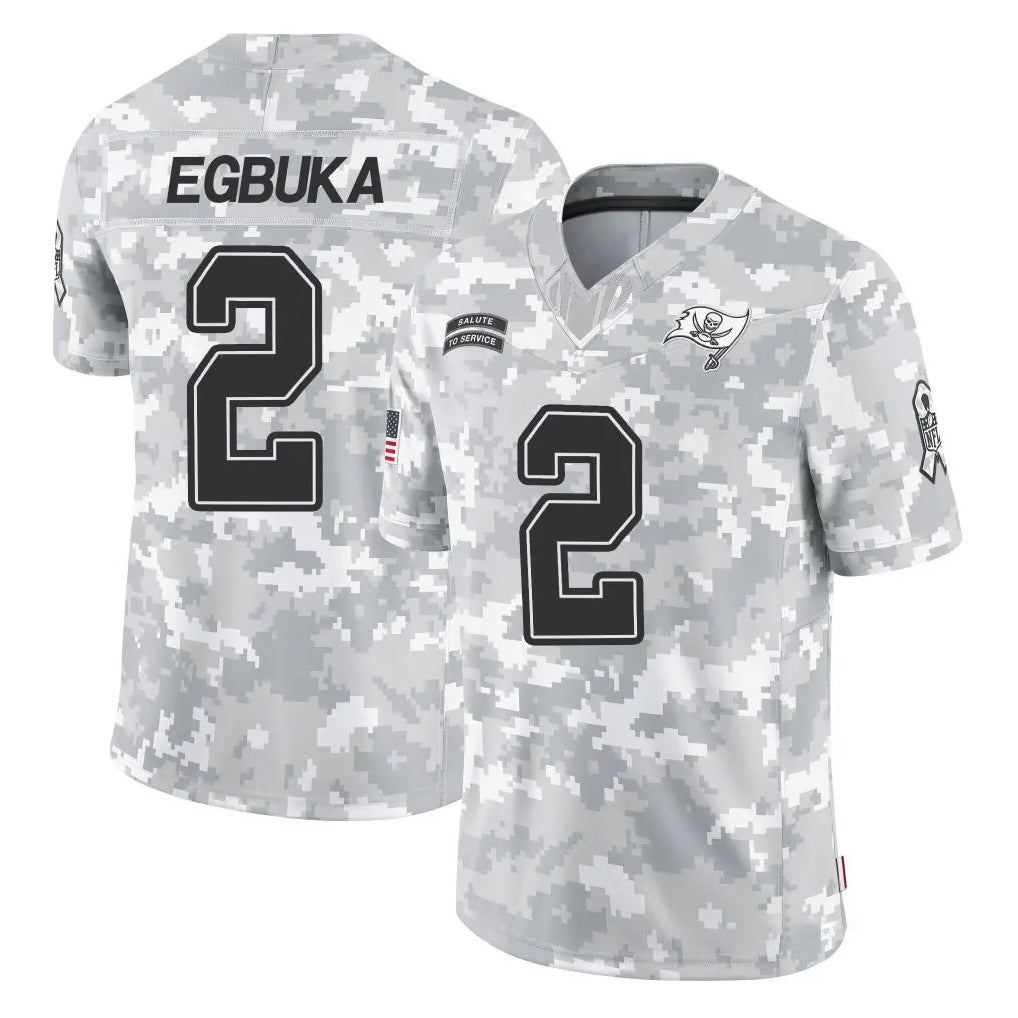 Johmsee TB.Buccaneers #2 Emeka Egbuka Player Arctic Camo Limited Salute To Service Home Game Stitched Jerseys