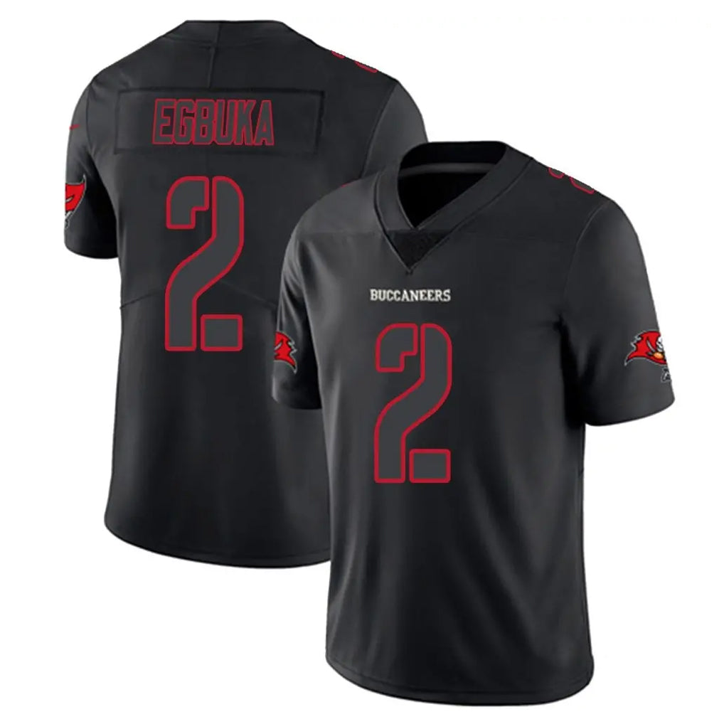 Johmsee TB.Buccaneers #2 Emeka Egbuka Player Black Impact Limited Home Game Stitched Jerseys