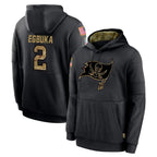 Johmsee TB.Buccaneers #2 Emeka Egbuka Player Black Salute to Service Sideline Performance Pullover Hoodies Home Game Stitched Jerseys