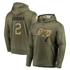 Johmsee TB.Buccaneers #2 Emeka Egbuka Player Olive Salute to Service Pullover Hoodie Home Game Stitched Jerseys