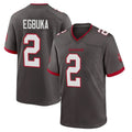 Johmsee TB.Buccaneers #2 Emeka Egbuka Player Pewter Alternate Home Game Stitched Jerseys