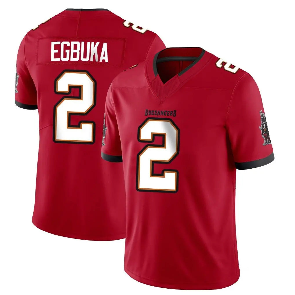 Johmsee TB.Buccaneers #2 Emeka Egbuka Player Red Limited Vapor F.U.S.E. Home Game Stitched Jerseys