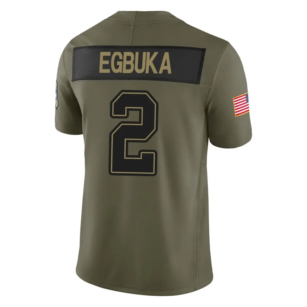 Johmsee TB.Buccaneers #2 Emeka Egbuka Player Salute to Service Limited Olive Stitched Jerseys