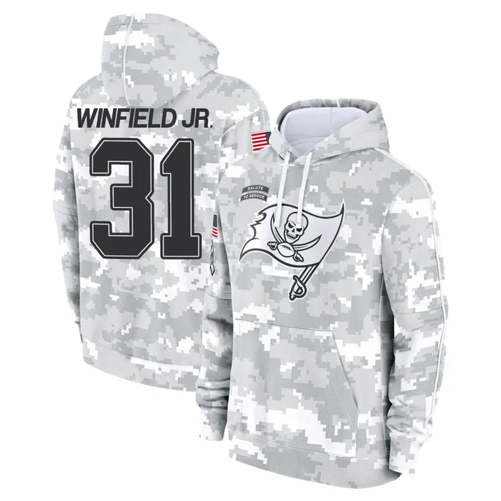 Johmsee TB.Buccaneers #31 Antoine Winfield Jr. Player Arctic Camo Limited Salute to Service Pullover Hoodies Game Stitched Jerseys