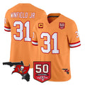 Johmsee TB.Buccaneers #31 Antoine Winfield Jr. Player Orange 50th Season Vapor Limited Home Game Stitched Jerseys