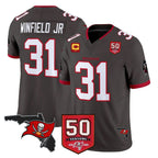Johmsee TB.Buccaneers #31 Antoine Winfield Jr. Player Pewter Limited 2026 Season Vapor F.U.S.E. Home Game Stitched Jerseys