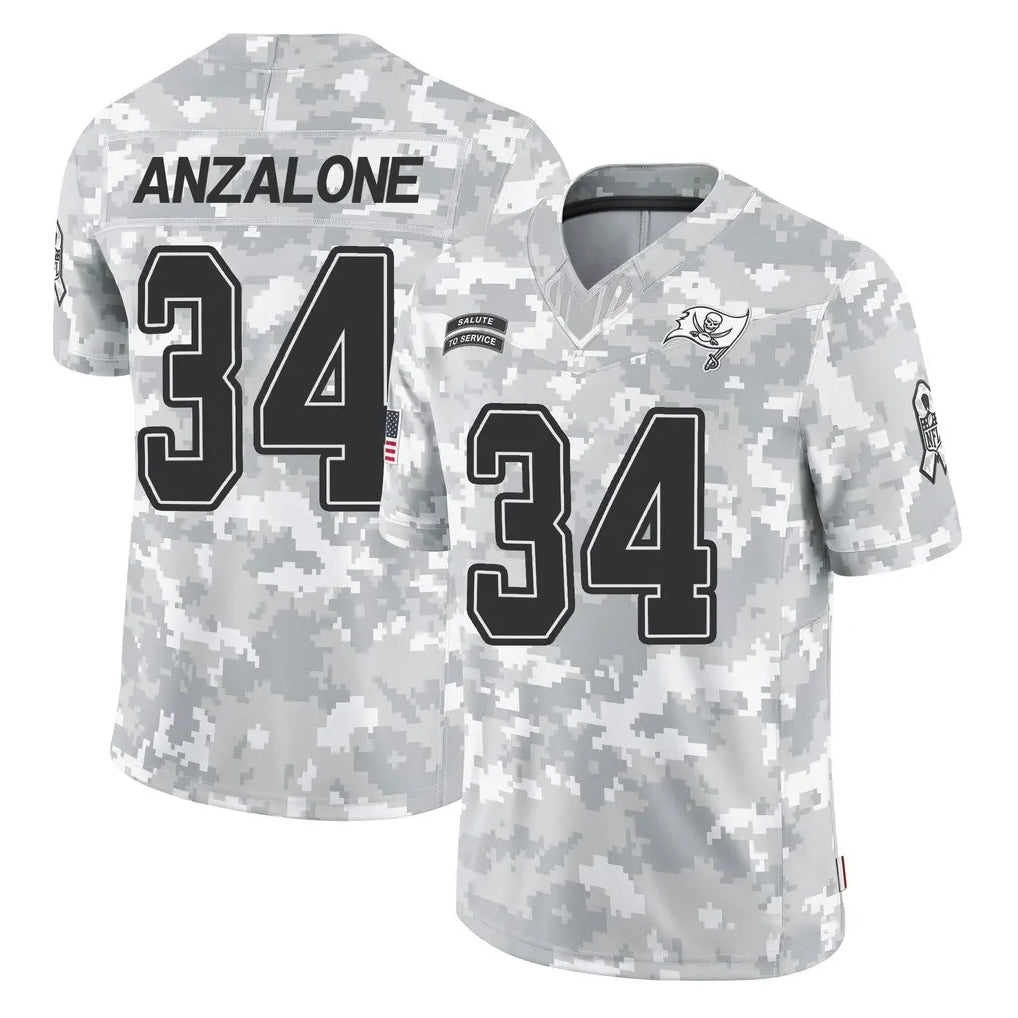 Johmsee TB.Buccaneers #34 Alex Anzalone Player Arctic Camo Limited Salute To Service Home Game Stitched Jerseys