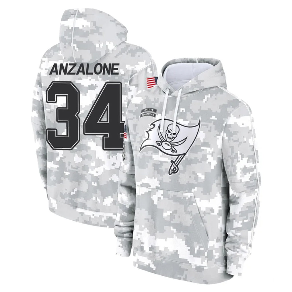 Johmsee TB.Buccaneers #34 Alex Anzalone Player Arctic Camo Limited Salute to Service Pullover Hoodies Game Stitched Jerseys