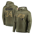 Johmsee TB.Buccaneers #34 Alex Anzalone Player Olive Salute to Service Pullover Hoodie Home Game Stitched Jerseys