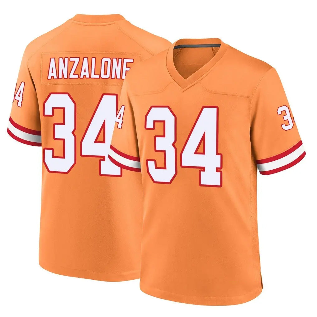Johmsee TB.Buccaneers #34 Alex Anzalone Player Orange Throwback Home Game Stitched Jerseys
