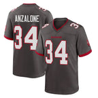 Johmsee TB.Buccaneers #34 Alex Anzalone Player Pewter Alternate Home Game Stitched Jerseys