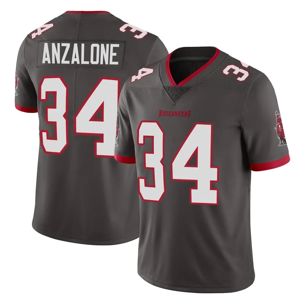 Johmsee TB.Buccaneers #34 Alex Anzalone Player Pewter Limited Alternate Vapor Home Game Stitched Jerseys