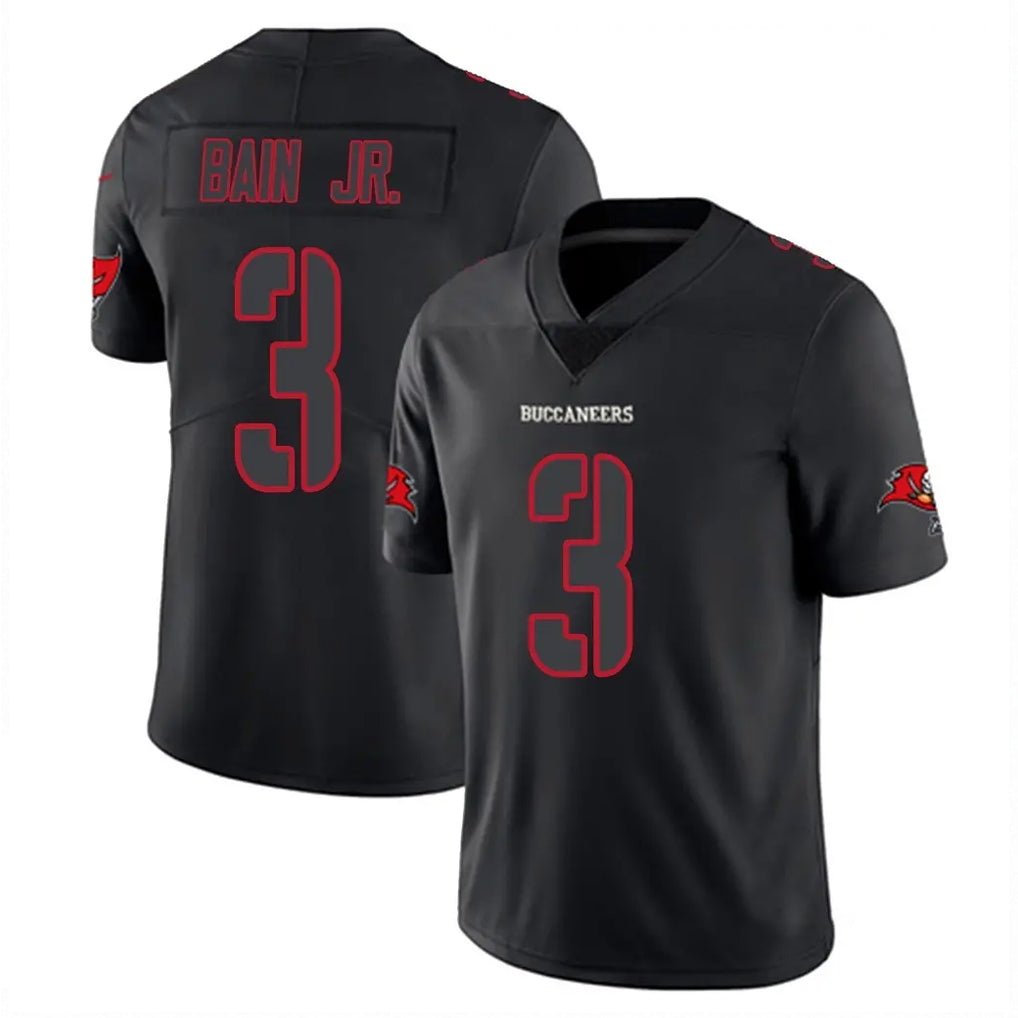 Johmsee TB.Buccaneers #3 Rueben Bain Jr. Player Black Impact Limited Home Game Stitched Jerseys