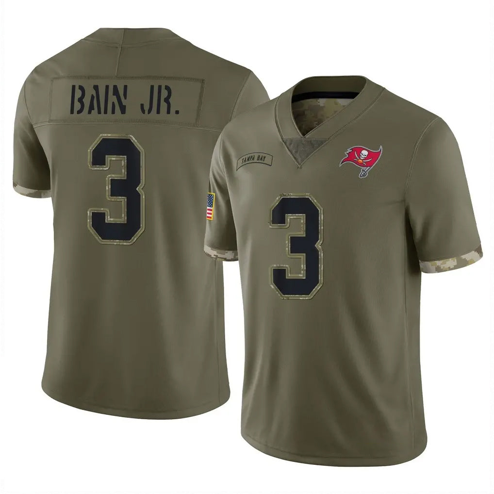 Johmsee TB.Buccaneers #3 Rueben Bain Jr. Player Olive Limited Salute To Service Home Game Stitched Jerseys