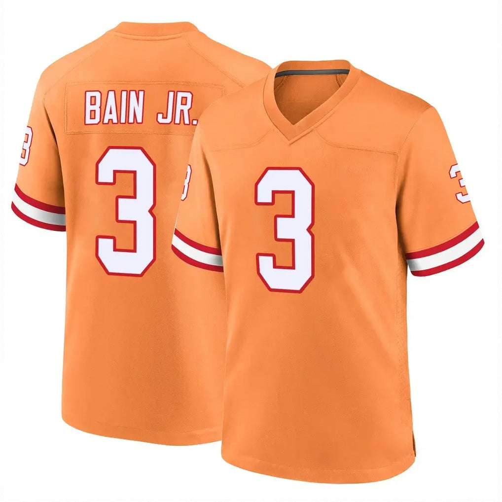 Johmsee TB.Buccaneers #3 Rueben Bain Jr. Player Orange Throwback Home Game Stitched Jerseys