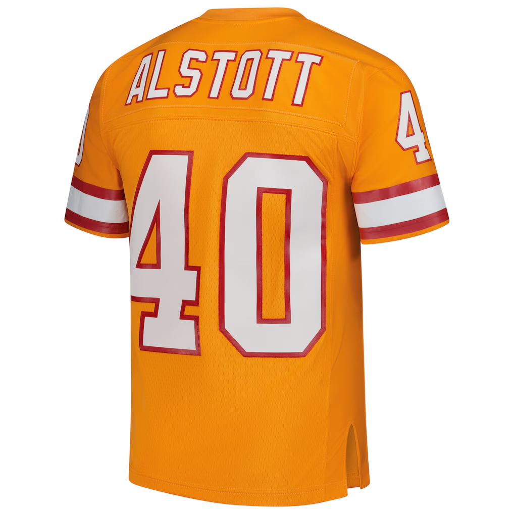 Johmsee TB.Buccaneers #40 Mike Alstott Mitchell & Ness Orange Legacy Replica Stitched Puhic Jersey
