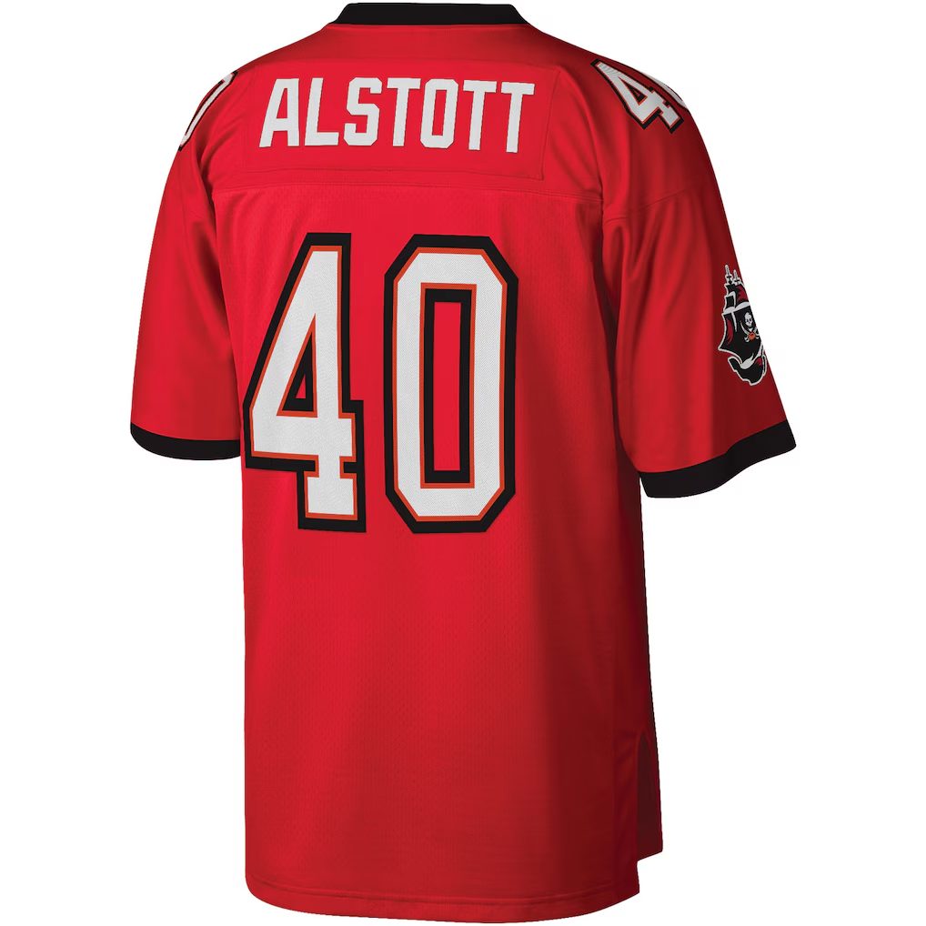 Johmsee TB.Buccaneers #40 Mike Alstott Mitchell & Ness Red Legacy Replica Stitched Puhic Jersey