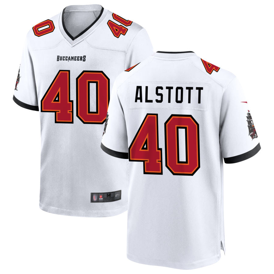 Johmsee TB.Buccaneers #40 Mike Alstott Player White Home Game Stitched Jerseys
