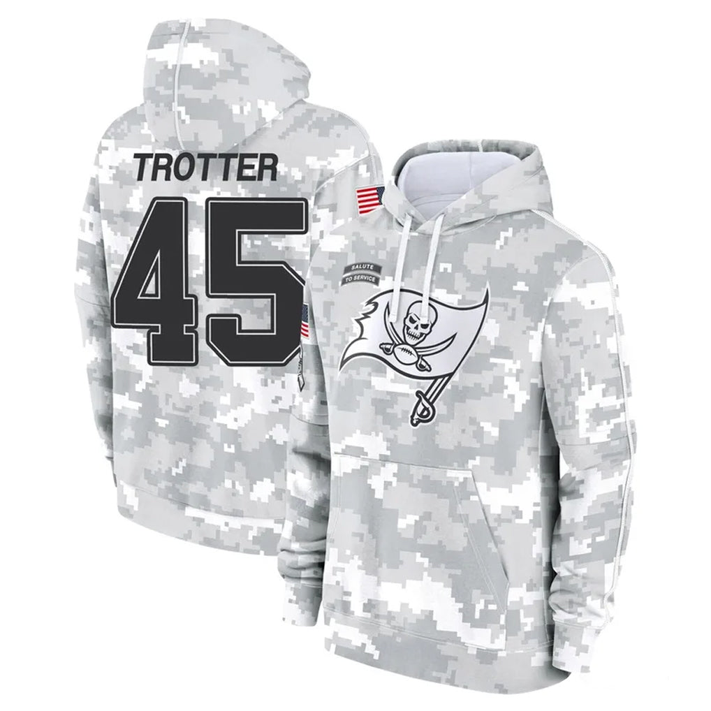 Johmsee TB.Buccaneers #45 Josiah Trotter Player Arctic Camo Limited Salute to Service Pullover Hoodies Game Stitched Jerseys