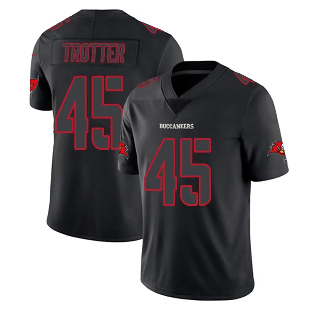 Johmsee TB.Buccaneers #45 Josiah Trotter Player Black Impact Limited Home Game Stitched Jerseys