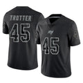 Johmsee TB.Buccaneers #45 Josiah Trotter Player Black Reflective Limited Home Game Stitched Jerseys