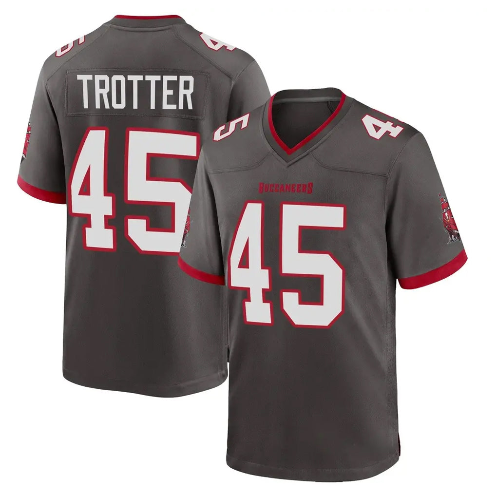 Johmsee TB.Buccaneers #45 Josiah Trotter Player Pewter Alternate Home Game Stitched Jerseys