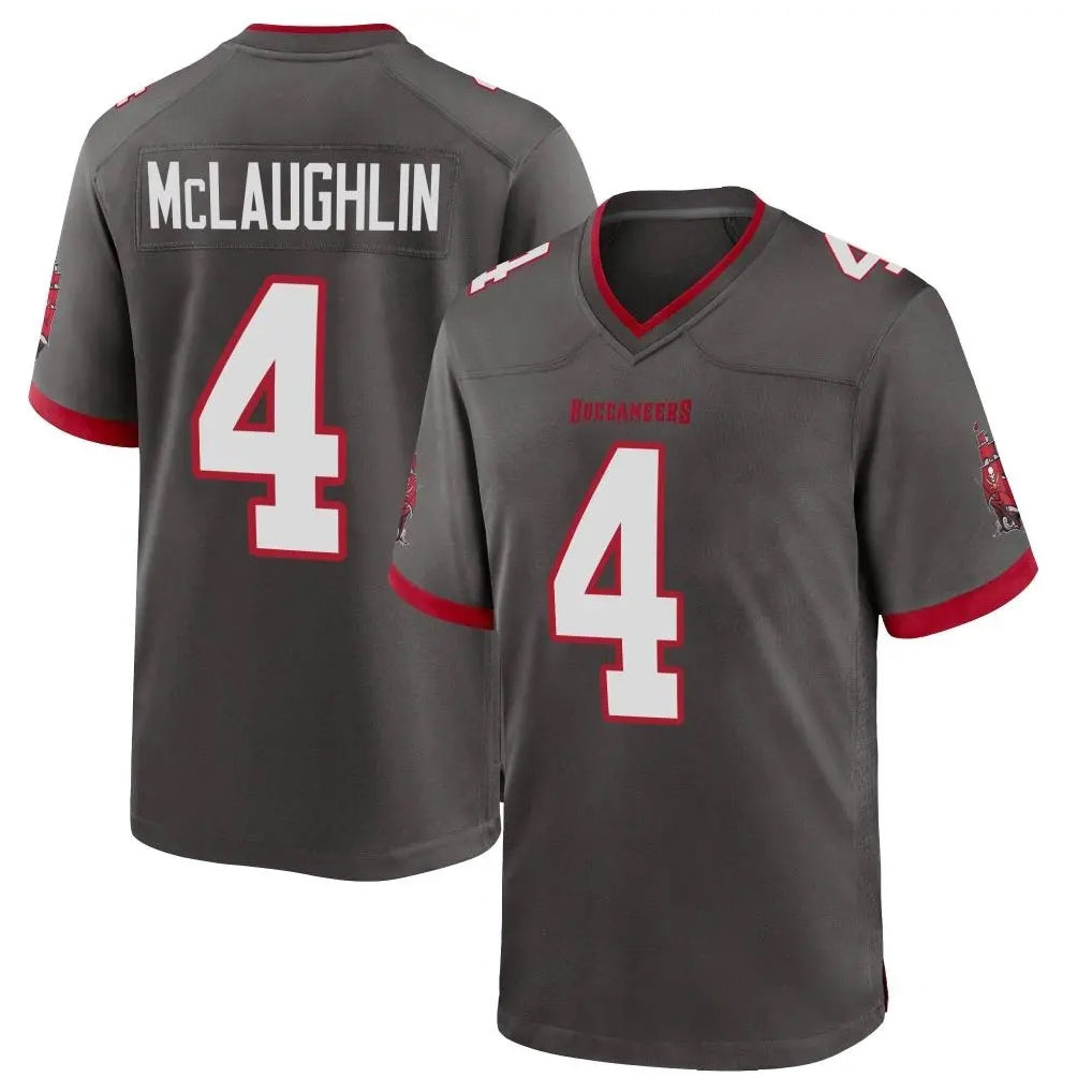 Johmsee TB.Buccaneers #4 Chase McLaughlin Player Pewter Alternate Home Game Stitched Jerseys