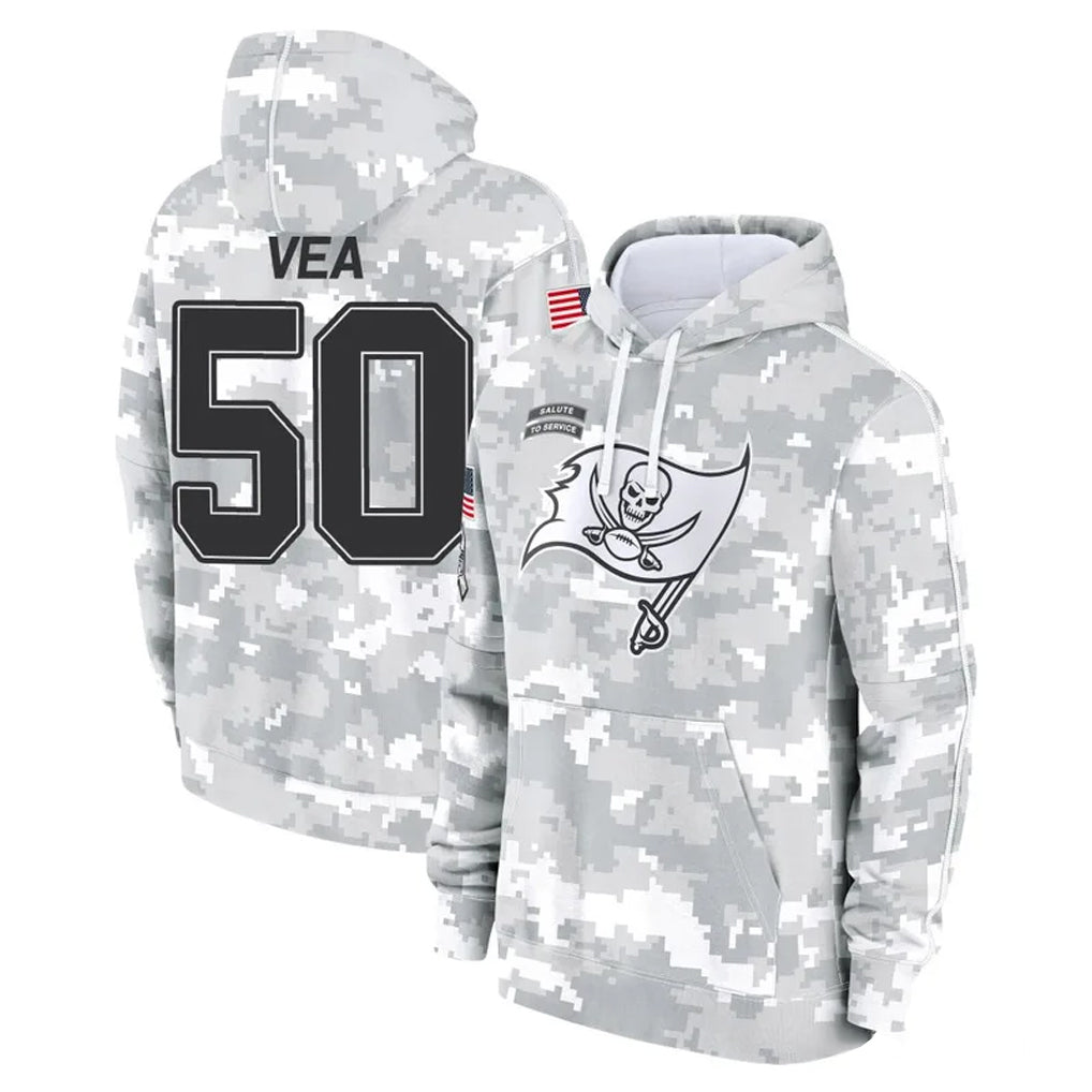 Johmsee TB.Buccaneers #50 Vita Vea Player Arctic Camo Limited Salute to Service Pullover Hoodies Game Stitched Jerseys