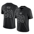 Johmsee TB.Buccaneers #50 Vita Vea Player Black Reflective Limited Home Game Stitched Jerseys