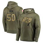 Johmsee TB.Buccaneers #50 Vita Vea Player Olive Salute to Service Pullover Hoodie Home Game Stitched Jerseys