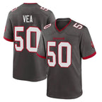 Johmsee TB.Buccaneers #50 Vita Vea Player Pewter Alternate Home Game Stitched Jerseys
