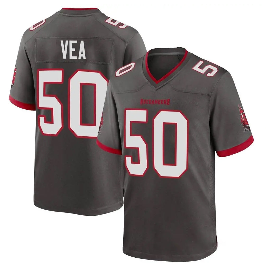 Johmsee TB.Buccaneers #50 Vita Vea Player Pewter Alternate Home Game Stitched Jerseys