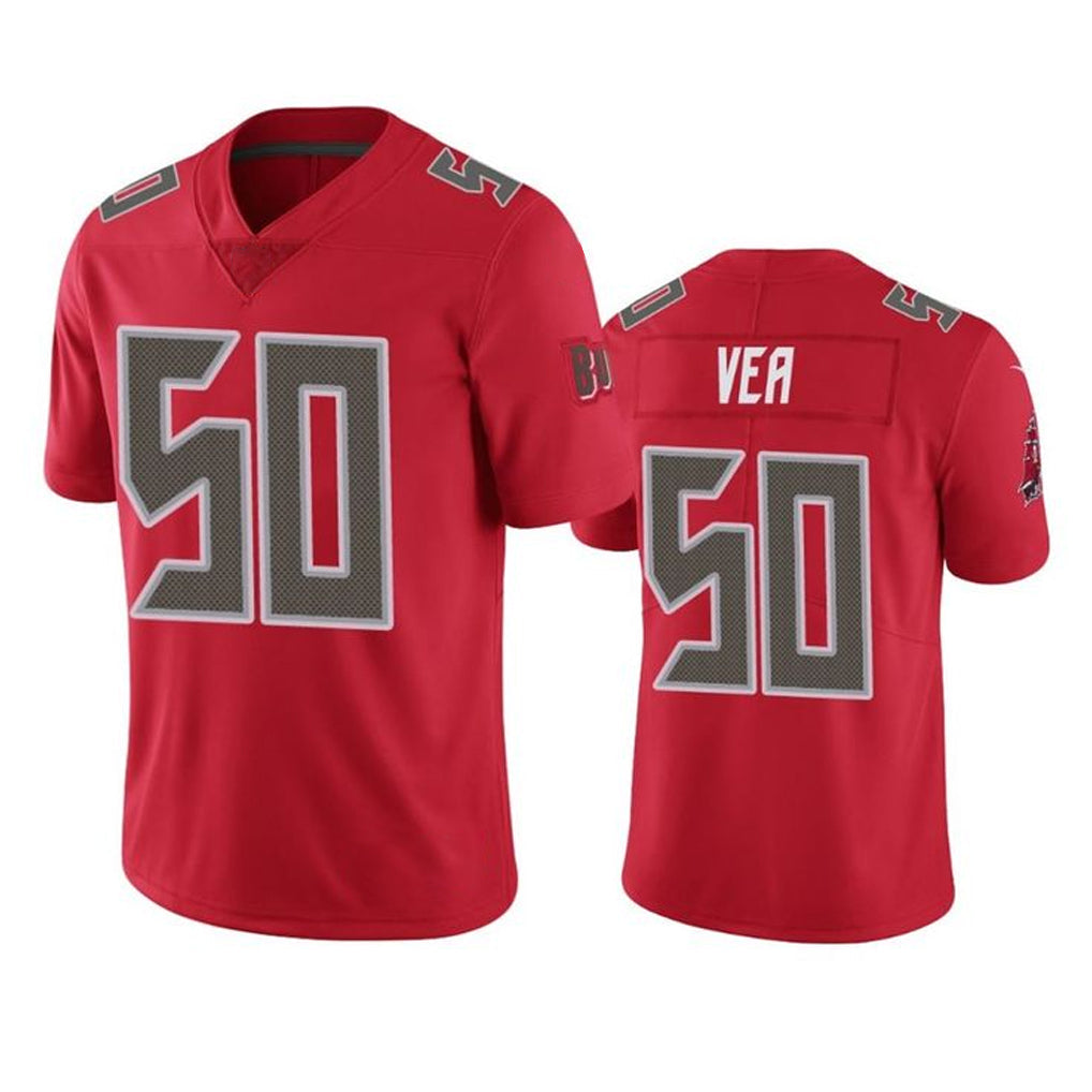Johmsee TB.Buccaneers #50 Vita Vea Player Red Limited Color Rush Home Game Stitched Jerseys