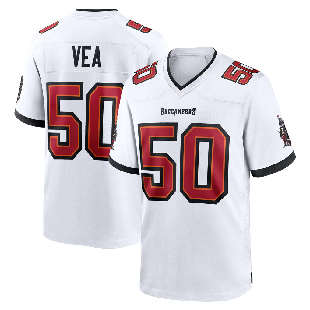 Johmsee TB.Buccaneers #50 Vita Vea Player White Home Game Stitched Jerseys