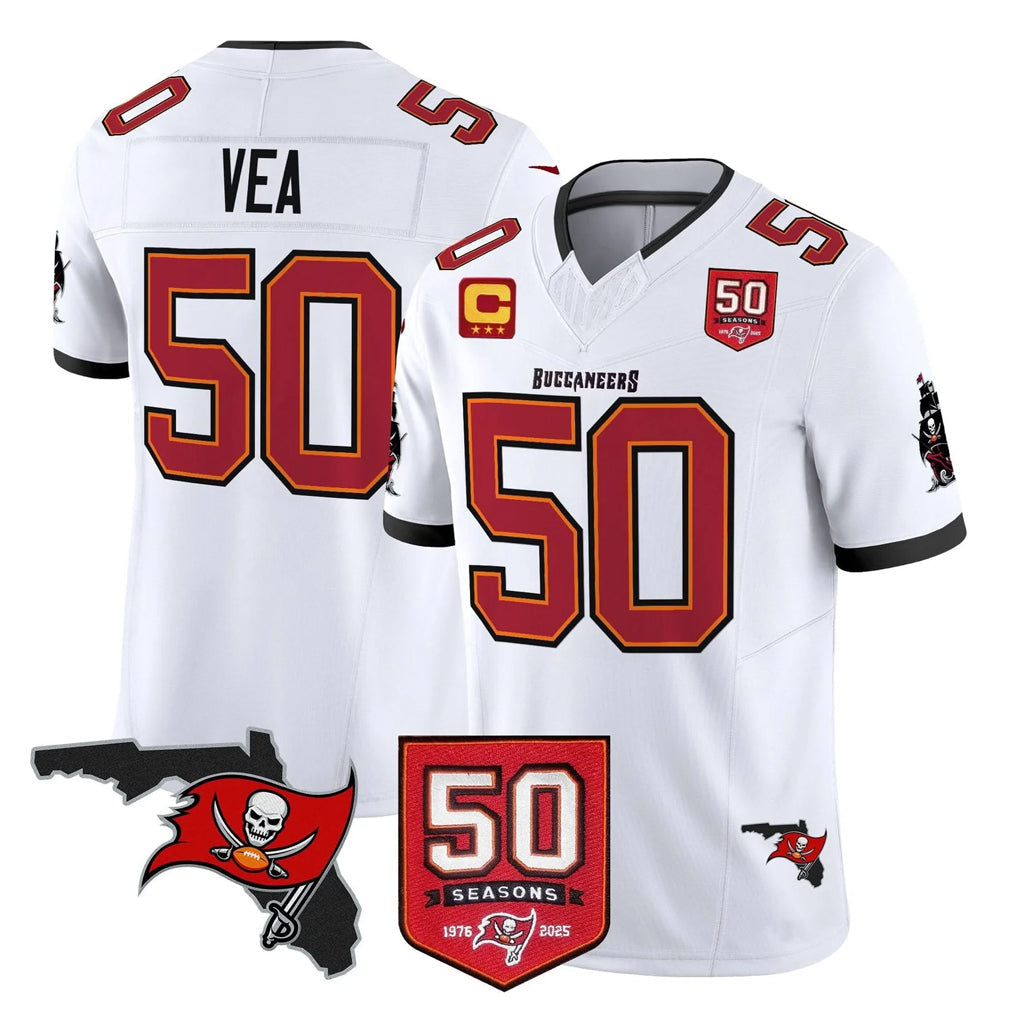 Johmsee TB.Buccaneers #50 Vita Vea Player White Limited 2026 Season Vapor F.U.S.E. Home Game Stitched Jerseys