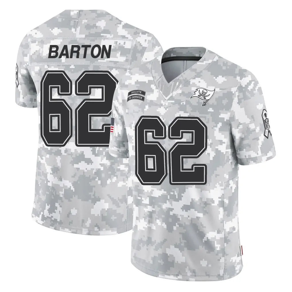 Johmsee TB.Buccaneers #62 Graham Barton Player Arctic Camo Limited Salute To Service Home Game Stitched Jerseys