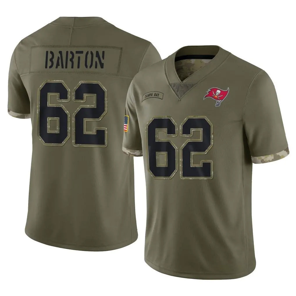 Johmsee TB.Buccaneers #62 Graham Barton Player Olive Limited Salute To Service Home Game Stitched Jerseys