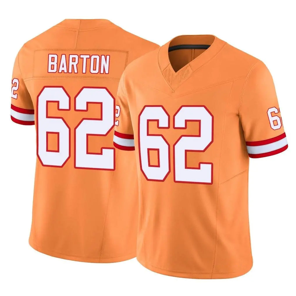 Johmsee TB.Buccaneers #62 Graham Barton Player Orange Limited Vapor F.U.S.E. Home Game Stitched Jerseys