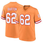 Johmsee TB.Buccaneers #62 Graham Barton Player Orange Throwback Home Game Stitched Jerseys