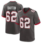 Johmsee TB.Buccaneers #62 Graham Barton Player Pewter Alternate Home Game Stitched Jerseys