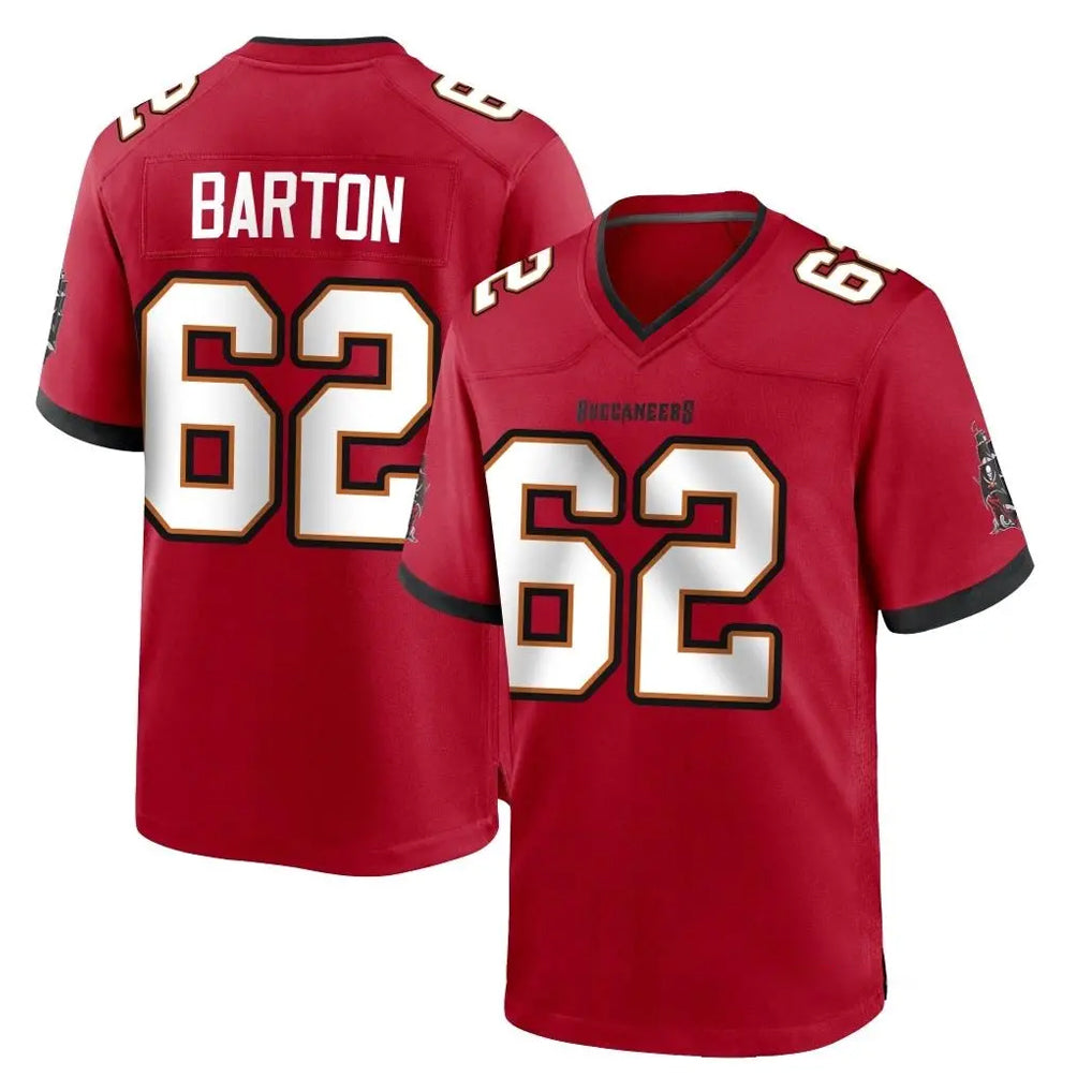 Johmsee TB.Buccaneers #62 Graham Barton Player Red Home Game Stitched Jerseys