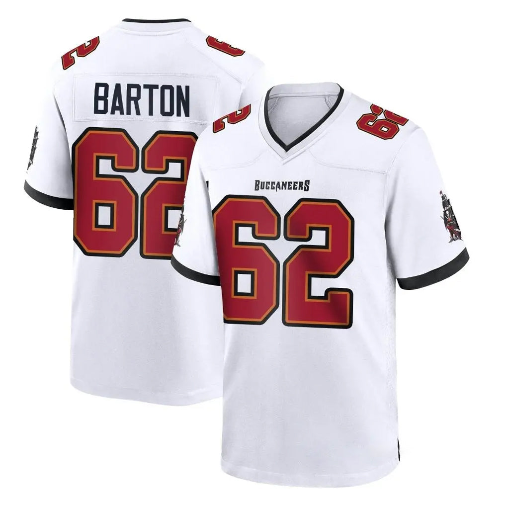 Johmsee TB.Buccaneers #62 Graham Barton Player White Home Game Stitched Jerseys