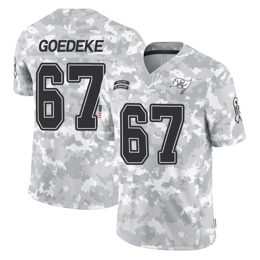 Johmsee TB.Buccaneers #67 Luke Goedeke Player Arctic Camo Limited Salute To Service Home Game Stitched Jerseys