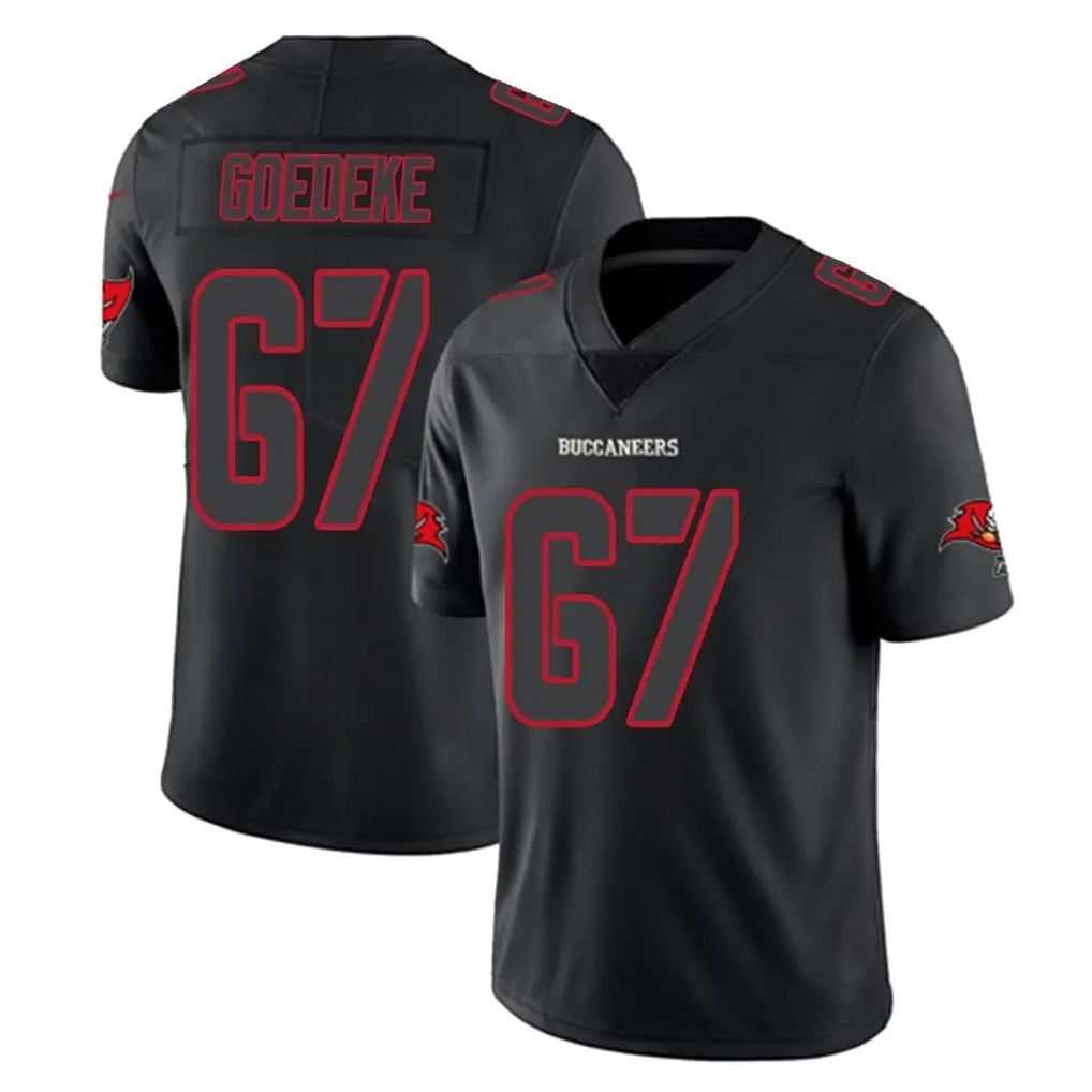 Johmsee TB.Buccaneers #67 Luke Goedeke Player Black Impact Limited Home Game Stitched Jerseys